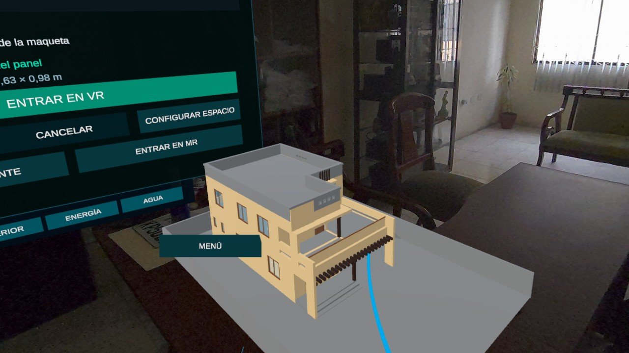 Vivienda tridimensional visualizada en realidad mixta